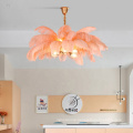 Modern  Home Decor Lighting White  Feather Chandelier Lamp For Shop